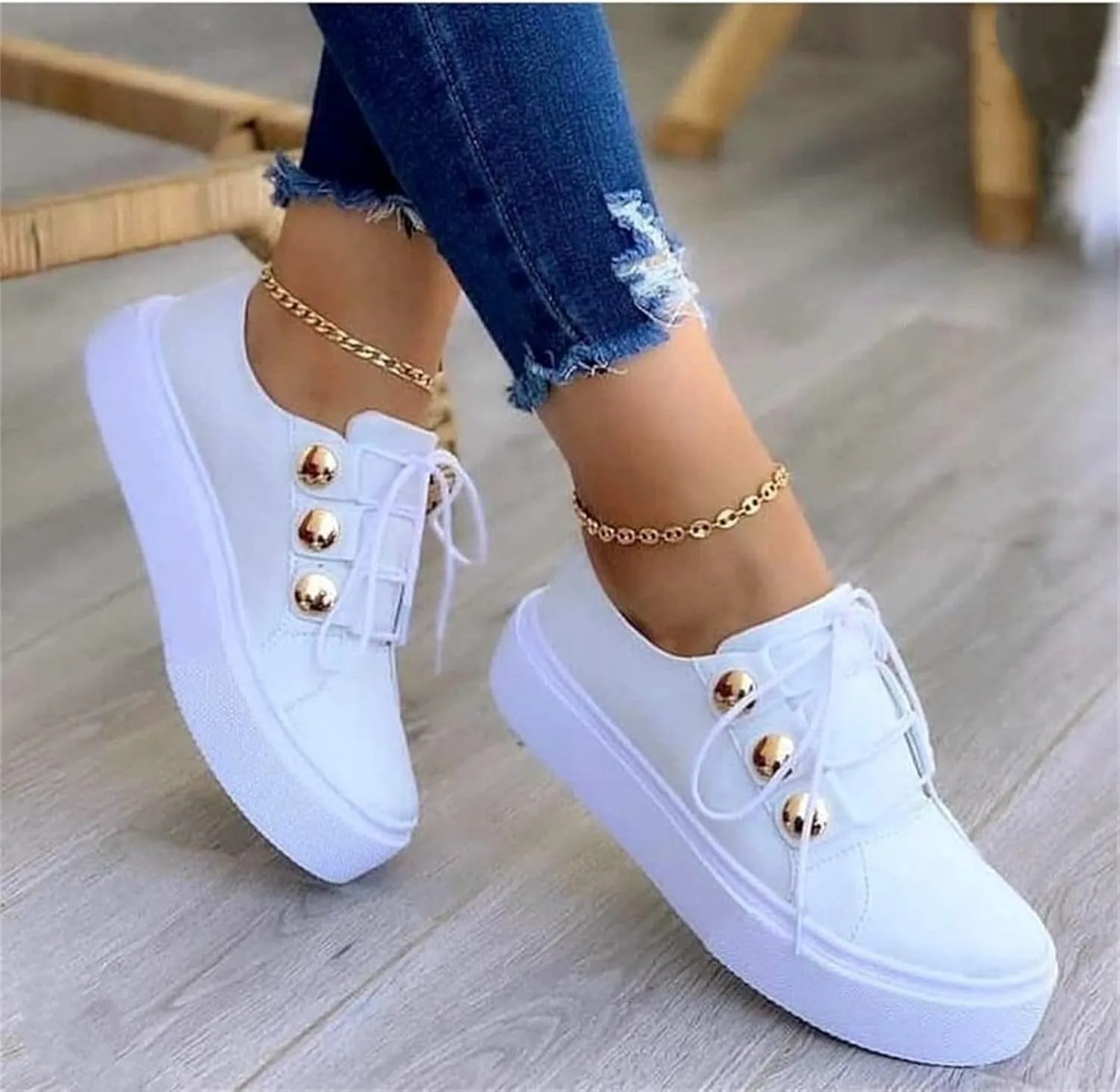 Lausiuoe Women's Fashion Sneakers Slip On Comfortable Casual Walking Shoes Classic Fall Low Top Canvas Flat Loafers