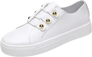 Lausiuoe Women's Fashion Sneakers Slip On Comfortable Casual Walking Shoes Classic Fall Low Top Canvas Flat Loafers