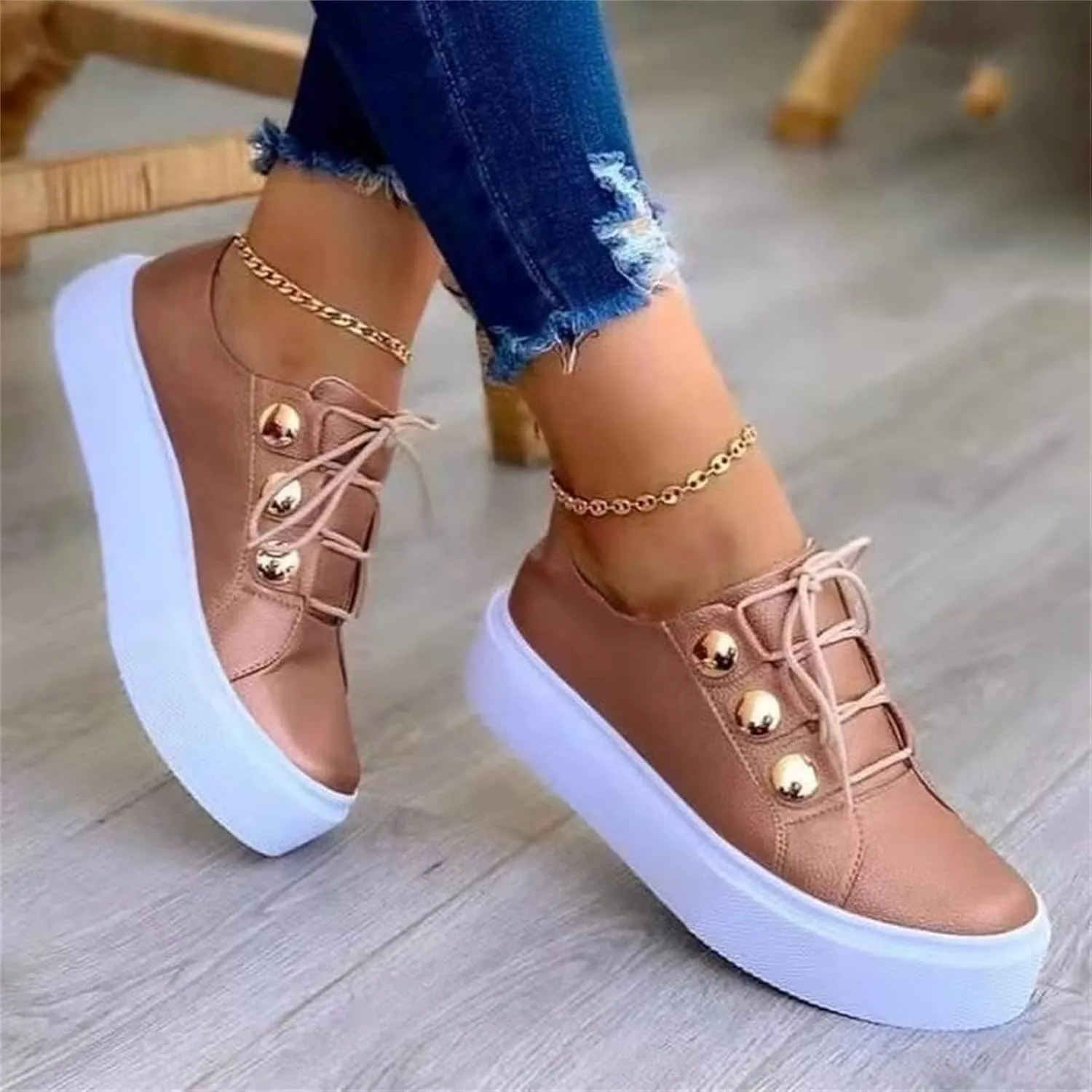 Lausiuoe Women's Fashion Sneakers Slip On Comfortable Casual Walking Shoes Classic Fall Low Top Canvas Flat Loafers