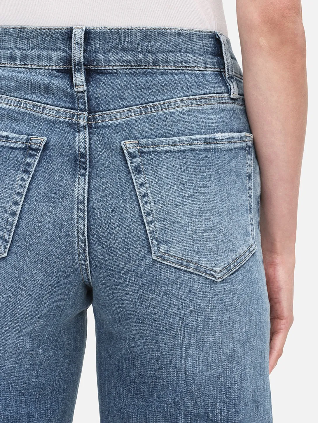 Le Palazzo Crop Raw Fray Jean - Daphne Blue