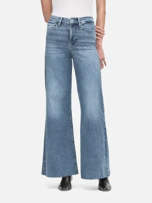 Le Palazzo Crop Raw Fray Jean - Daphne Blue