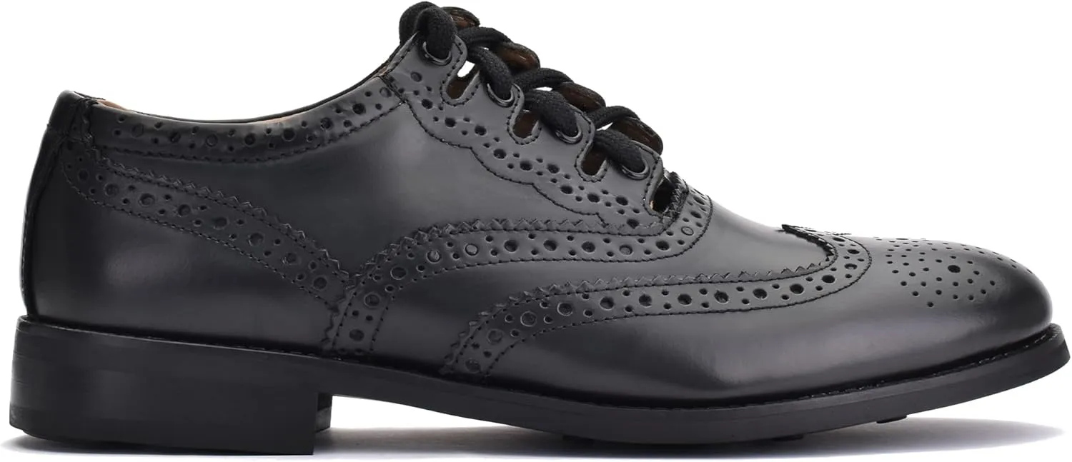 Leather Ghillie Brogue Kilt Shoes Traditional Scottish Piper and Highland Outfit Wedding Shoes Featuring Extra Long Laces & Leather Tassels Style Eco with Rubber Sole Color - Black Sizes -7-15