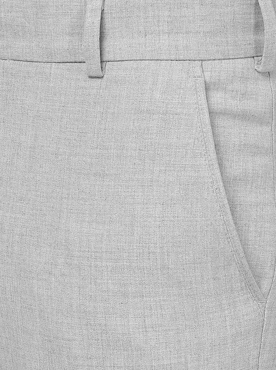 Light Grey Solid Slim Fit Formal Trouser | JB Studio