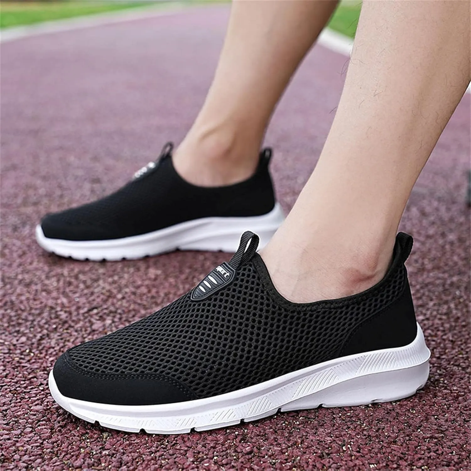 Lightweight Diabetic Shoes for Men Breathable and Light Outdoor Comfy Walking Shoe Soft Flat Soled Elderly Shoes