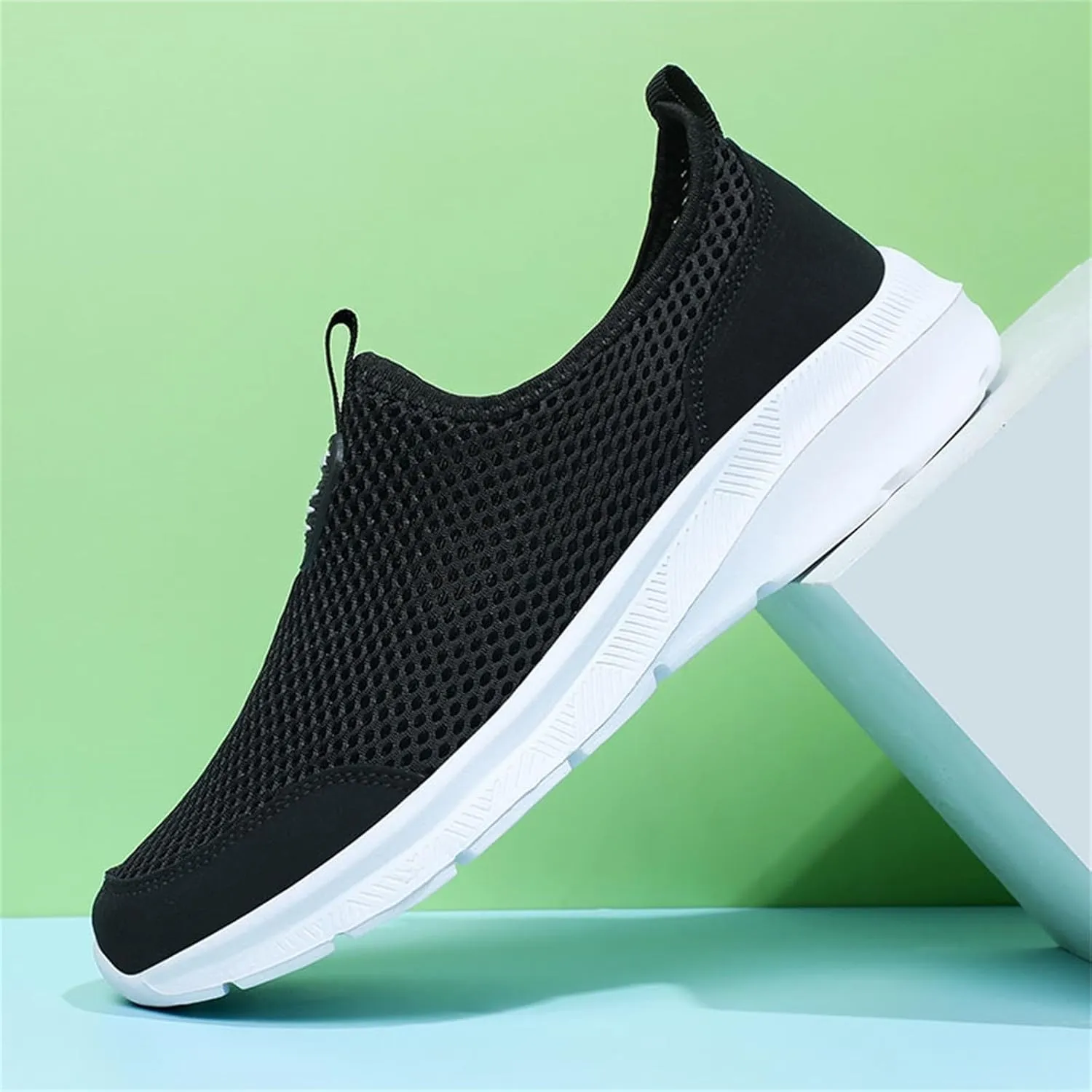 Lightweight Diabetic Shoes for Men Breathable and Light Outdoor Comfy Walking Shoe Soft Flat Soled Elderly Shoes