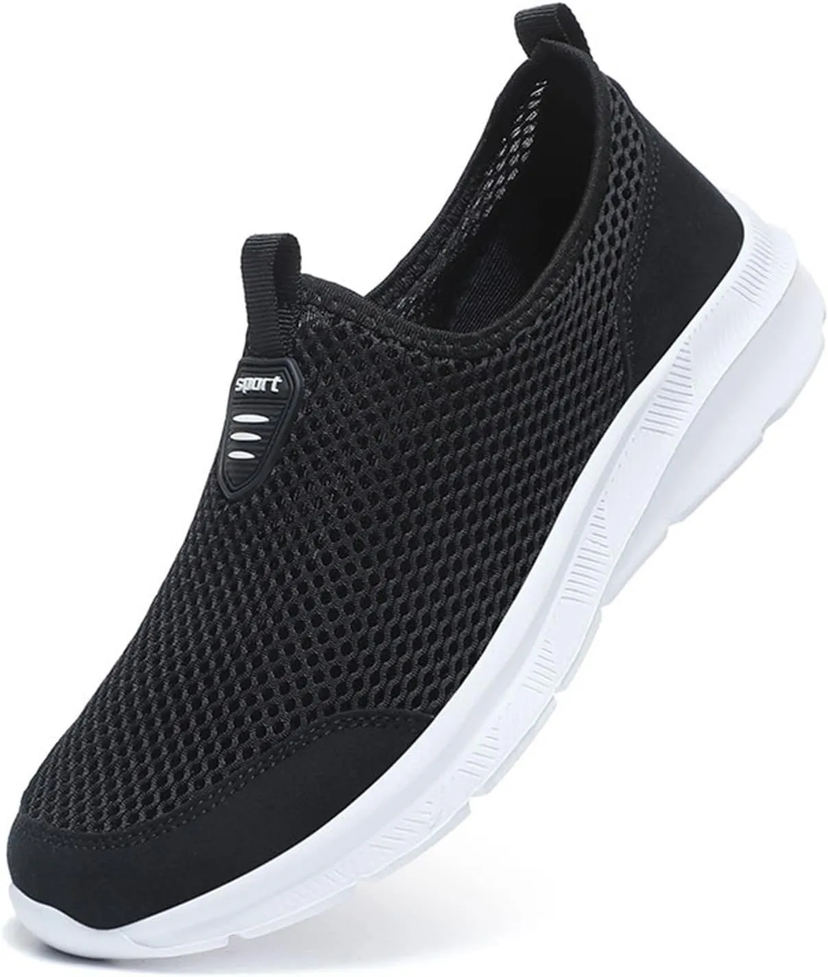 Lightweight Diabetic Shoes for Men Breathable and Light Outdoor Comfy Walking Shoe Soft Flat Soled Elderly Shoes