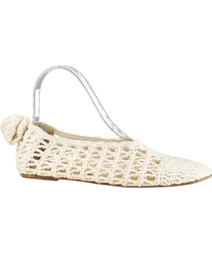 Magda Butrym Cream 10mm Crochet Ballerina Flats UK 5 EU 38 