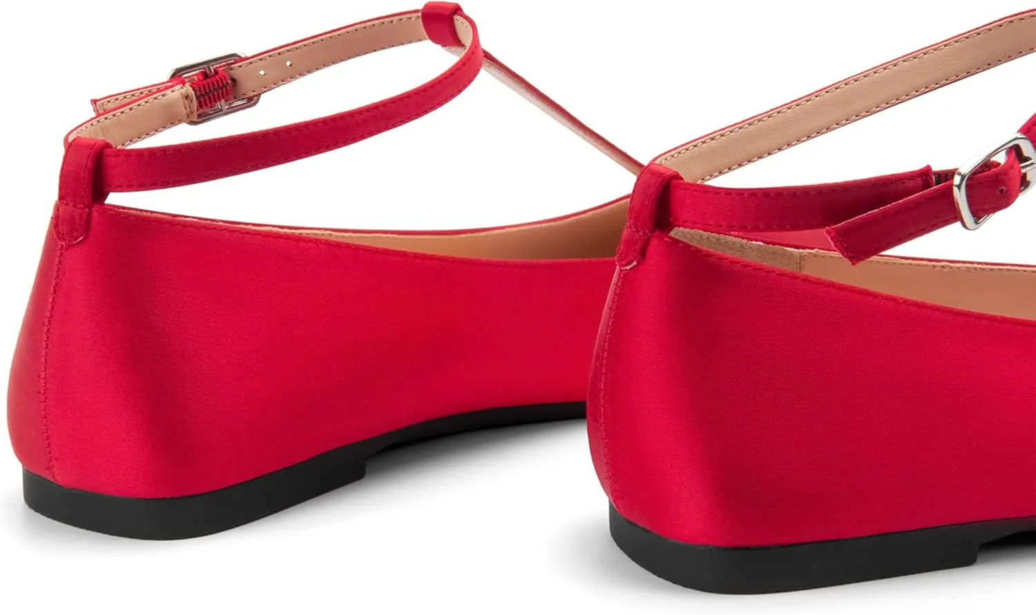 Mary Jane Flats Women Adjustable T Strap Square Toe Ballet Flats Ankle Strap Dress Comfortable Flats for Work,Date Nights Party,Office,Wedding