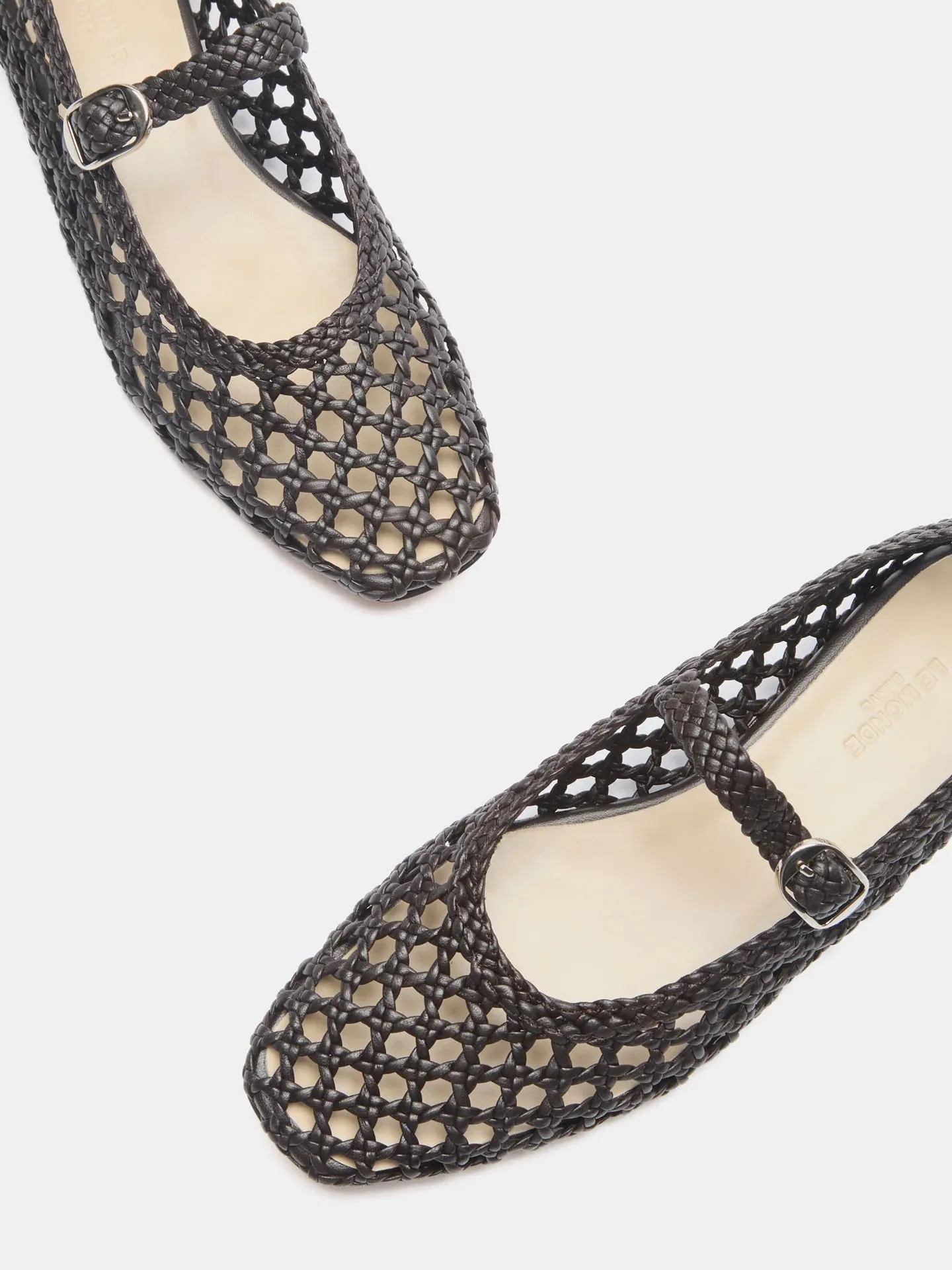 Mary Jane in Chocolate Woven Leather