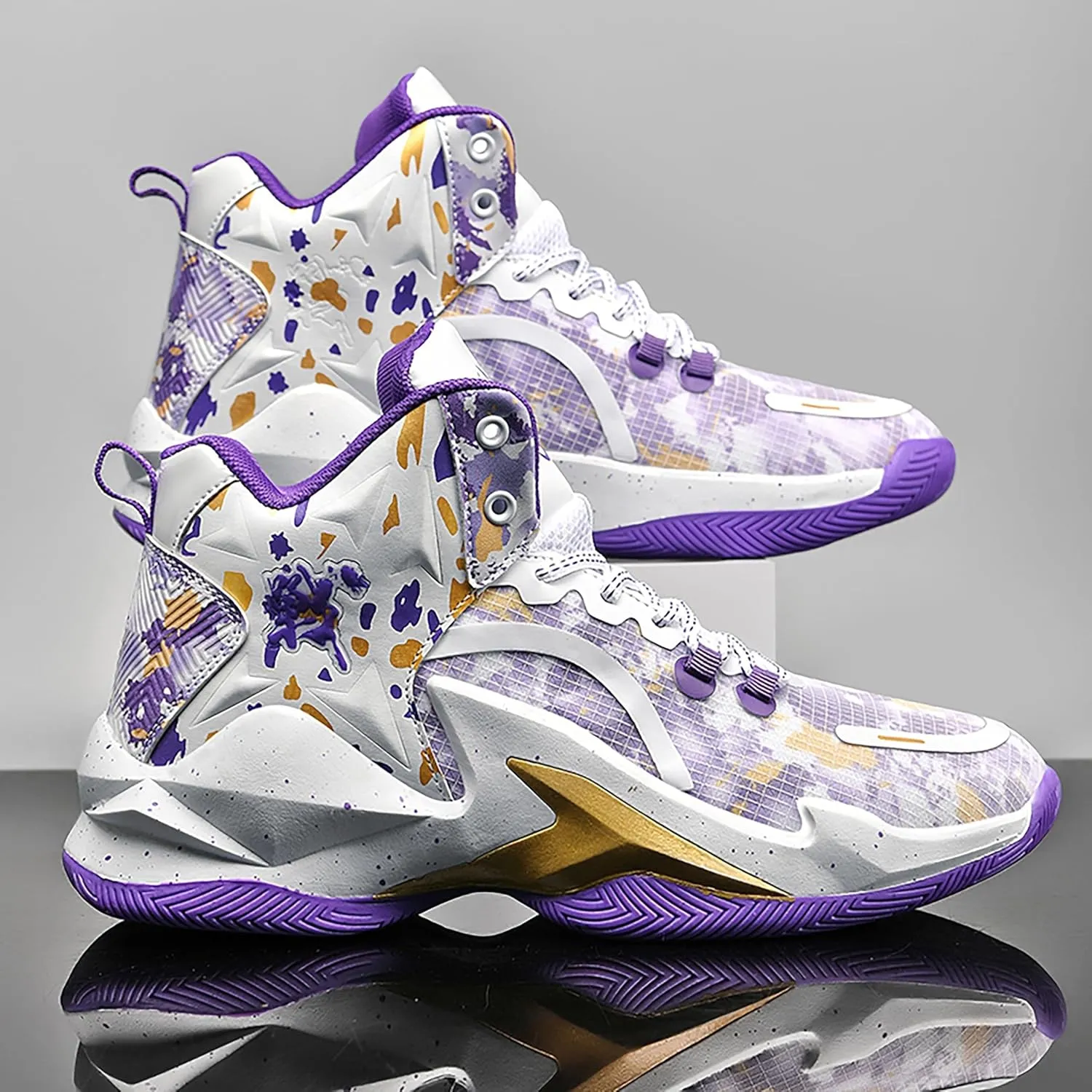 Men's Basketball Shoes are Breathable Shock-Absorbing Anti Slip Wear-Resistant Trendy Sports Training Boots