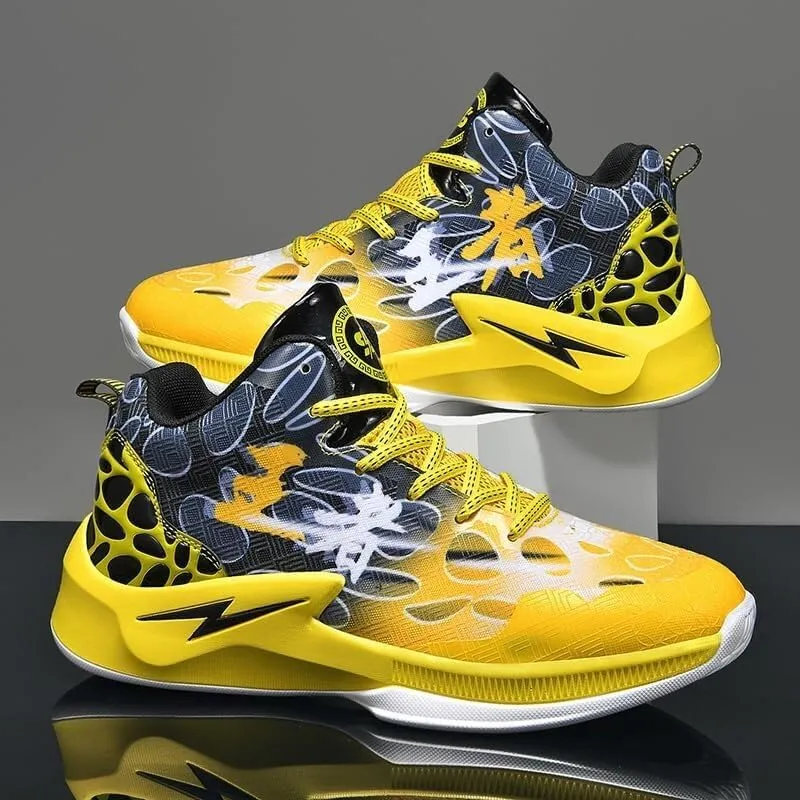 Men's Basketball Shoes Shock-Absorbing Anti Slip Wear-Resistant Lightweight Trendy Sports Training Boots