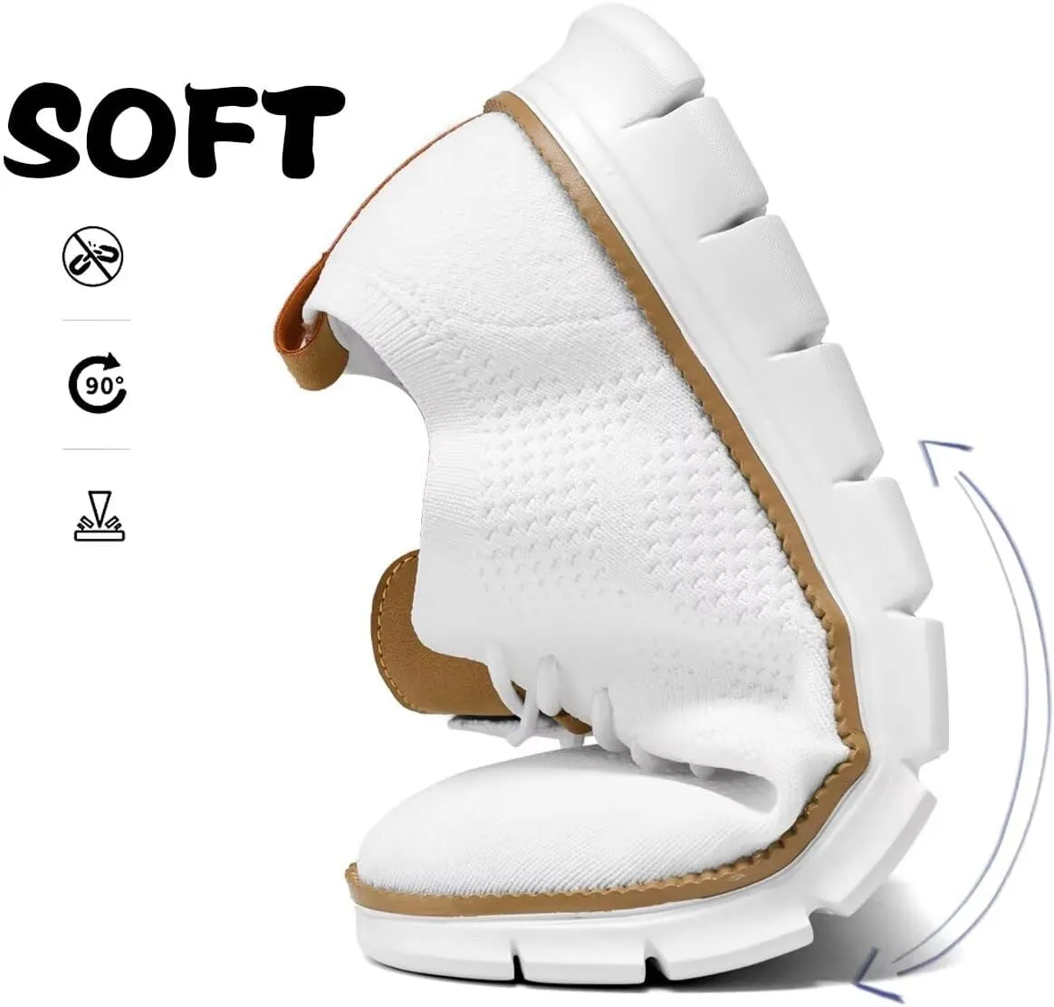 Men's Casual Dress Business Oxfords Shoes Breathable Knit Classic Leisure Fashion Sneakers Lightweight Comfortable Walking Shoes