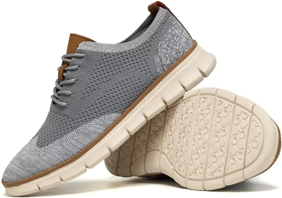 Men's Casual Dress Business Oxfords Shoes Breathable Knit Classic Leisure Fashion Sneakers Lightweight Comfortable Walking Shoes