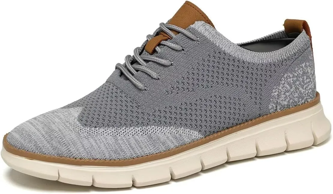 Men's Casual Dress Business Oxfords Shoes Breathable Knit Classic Leisure Fashion Sneakers Lightweight Comfortable Walking Shoes