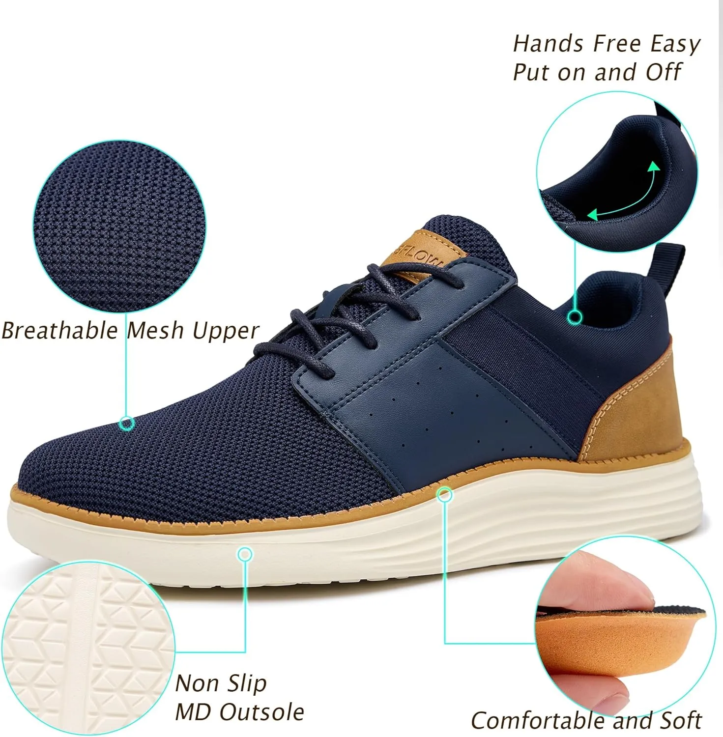 Men's Casual Dress Shoes Lightweight Walking Shoes Comfortable Breathable Sneakers Business Oxfords Gym Tennis Athletic Comfortable Breathable