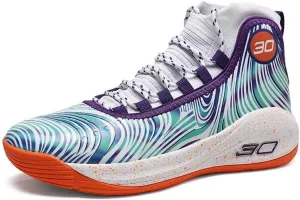 Men's High top Basketball Shoes Anti Slip Wear-Resistant Breathable Indoor Outdoor Trendy Sports Training Boots