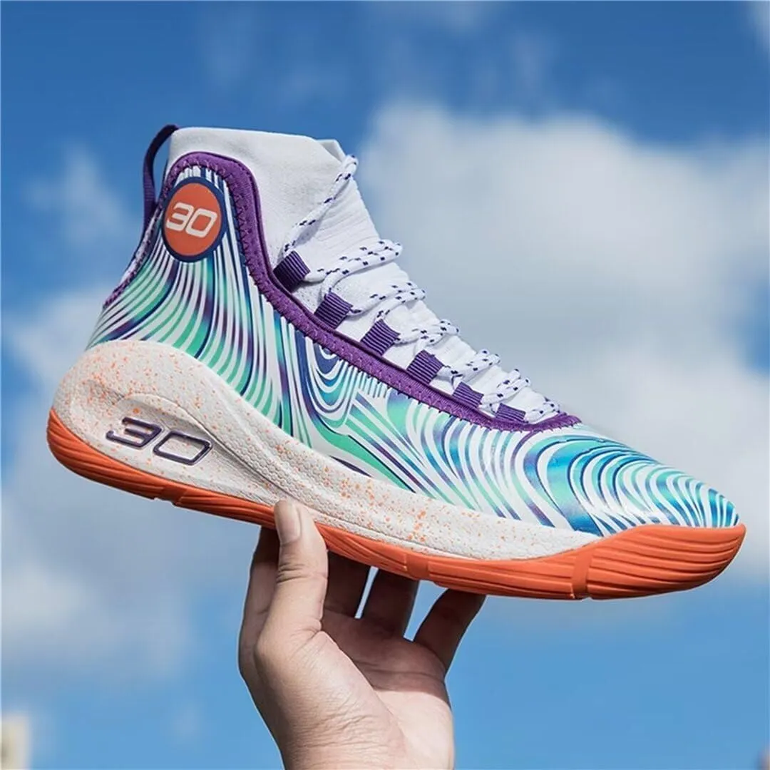 Men's High top Basketball Shoes Anti Slip Wear-Resistant Breathable Indoor Outdoor Trendy Sports Training Boots
