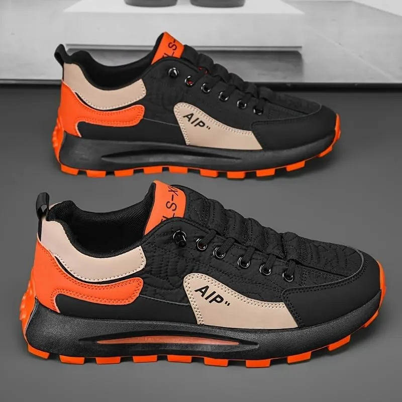 Men's Non Slip Comfy Sneakers with Adjustable Lace, Outdoor Gym Park Workout Activities