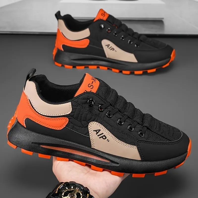 Men's Non Slip Comfy Sneakers with Adjustable Lace, Outdoor Gym Park Workout Activities