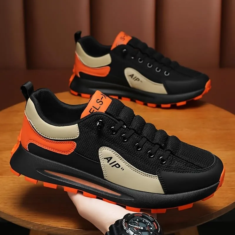 Men's Non Slip Comfy Sneakers with Adjustable Lace, Outdoor Gym Park Workout Activities