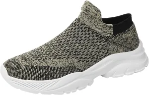 Mens Slip On Walking Shoes Cushion Running Shoes Trainers Athletic Gym Fitness Sport Sneakers Non Slip Arch Support Breathable Mesh Workout Fashion Breathable Comfortable Sneakers