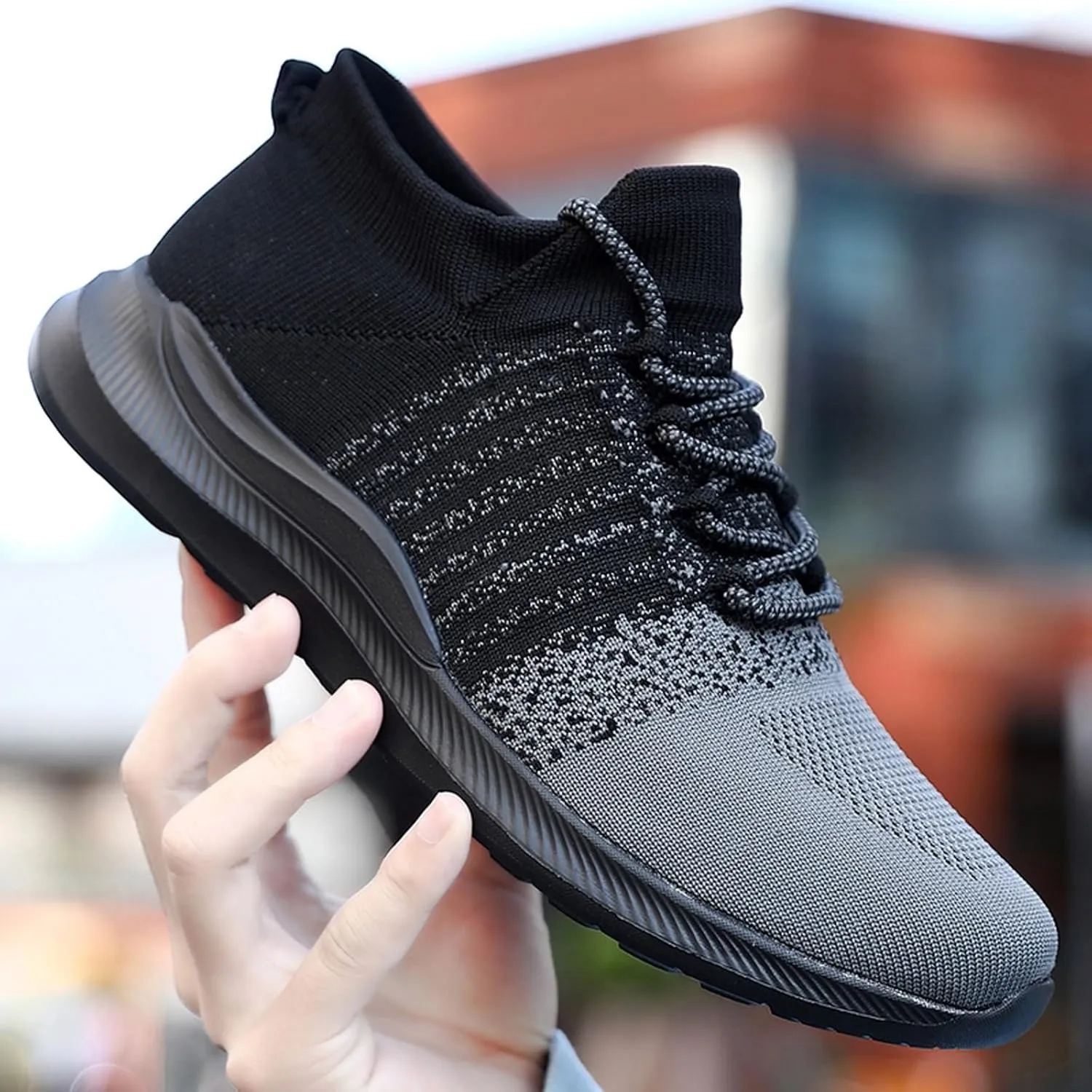 Mens Slip On Walking Sneakers Running Shoes Trainers Athletic Gym Fitness Sport Shoes with Arch Support Non Slip Breathable Mesh Workout Fashion Breathable Comfortable Shoe