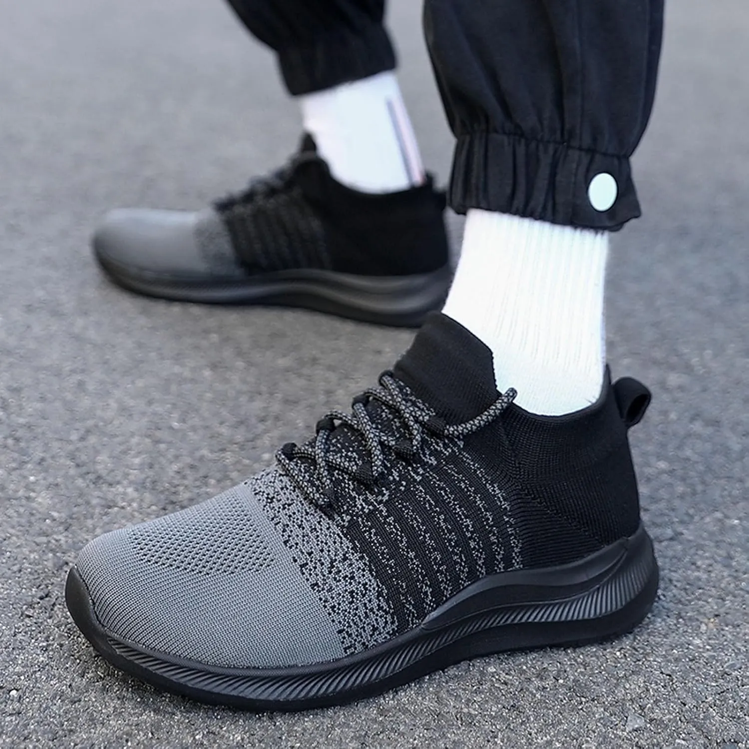 Mens Slip On Walking Sneakers Running Shoes Trainers Athletic Gym Fitness Sport Shoes with Arch Support Non Slip Breathable Mesh Workout Fashion Breathable Comfortable Shoe