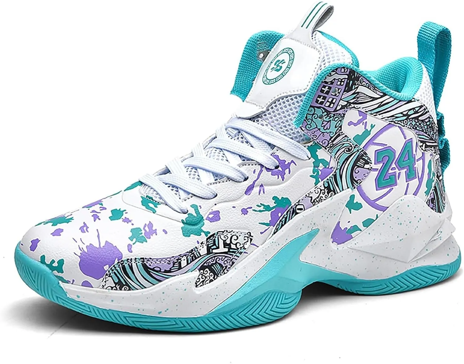 Men's Trendy High Top Basketball Shoes Anti Slip Wear-Resistant Sports Training Boots