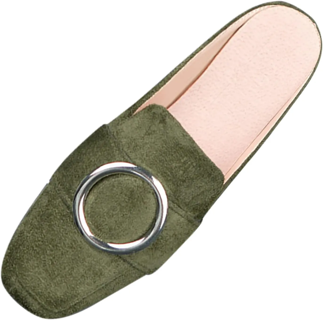 Mules for Woman Buckle Flats Comfortable Slip on Women Mules Flats Shoes Backless Loafers