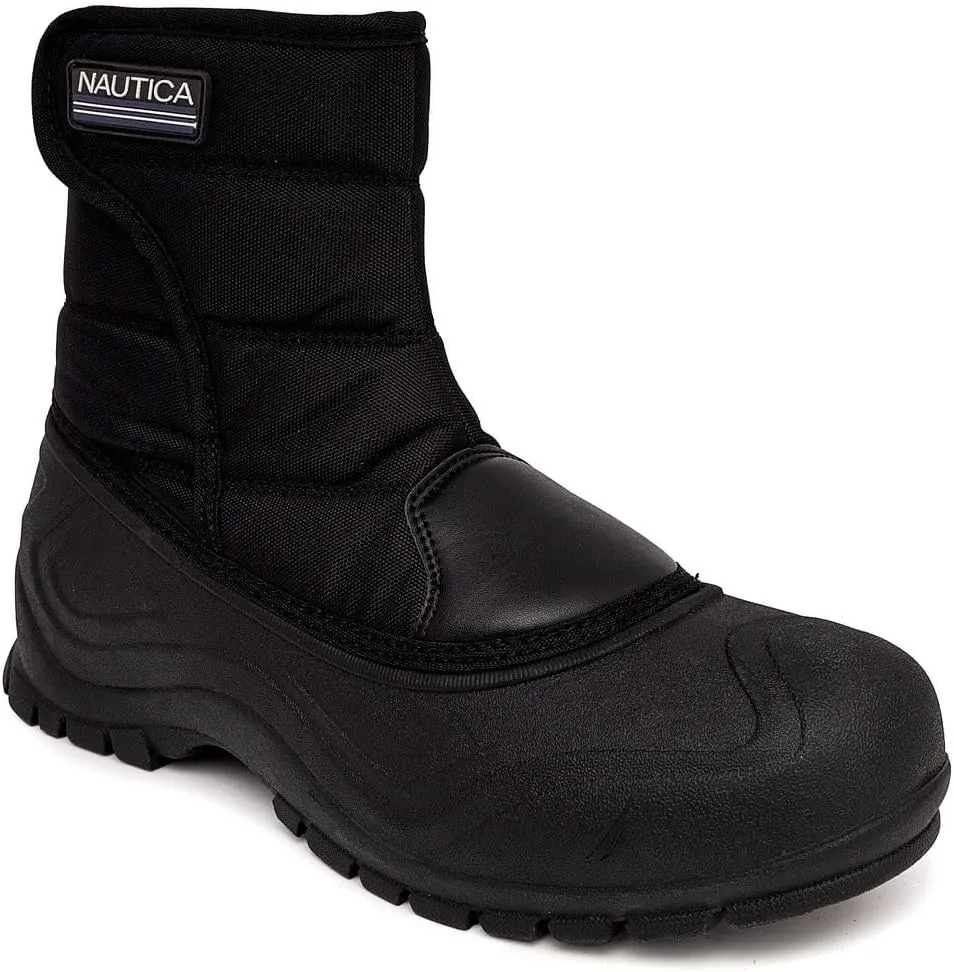 Nautica Mens Duck Boots - Waterproof Shell With Hook and Loop Closer, Insulated Snow & Rain Boot