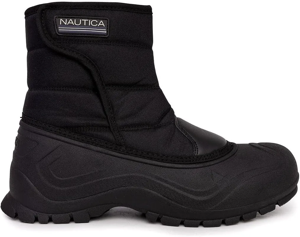 Nautica Mens Duck Boots - Waterproof Shell With Hook and Loop Closer, Insulated Snow & Rain Boot