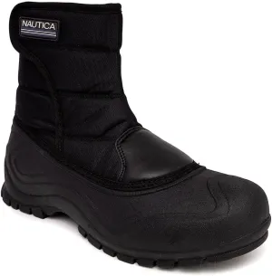 Nautica Mens Duck Boots - Waterproof Shell With Hook and Loop Closer, Insulated Snow & Rain Boot