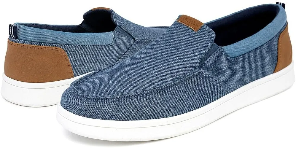 Nautica Men's Slip-On Loafers Casual Moc Toe Sneakers Boat Shoes Slipper for Men  Lightweight & Comfortable - Derwin