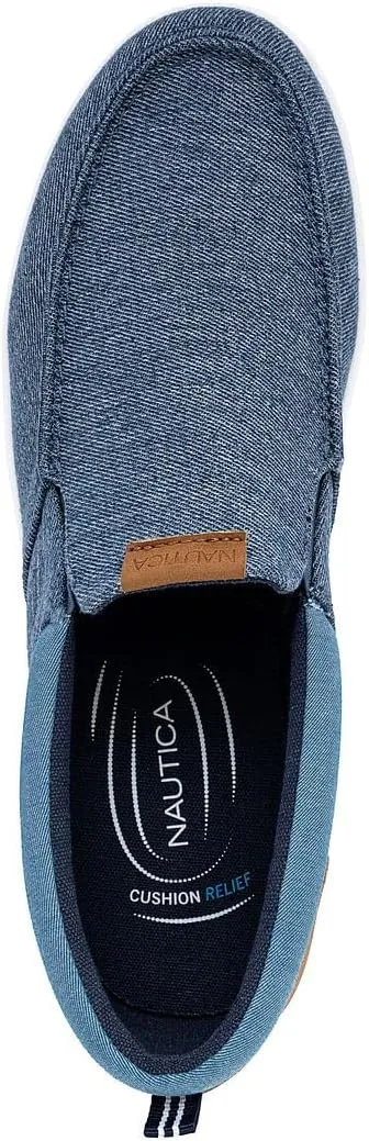 Nautica Men's Slip-On Loafers Casual Moc Toe Sneakers Boat Shoes Slipper for Men  Lightweight & Comfortable - Derwin