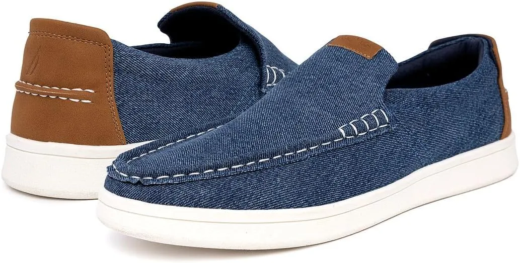 Nautica Men's Slip-On Loafers Casual Moc Toe Sneakers Boat Shoes Slipper for Men  Lightweight & Comfortable - Derwin