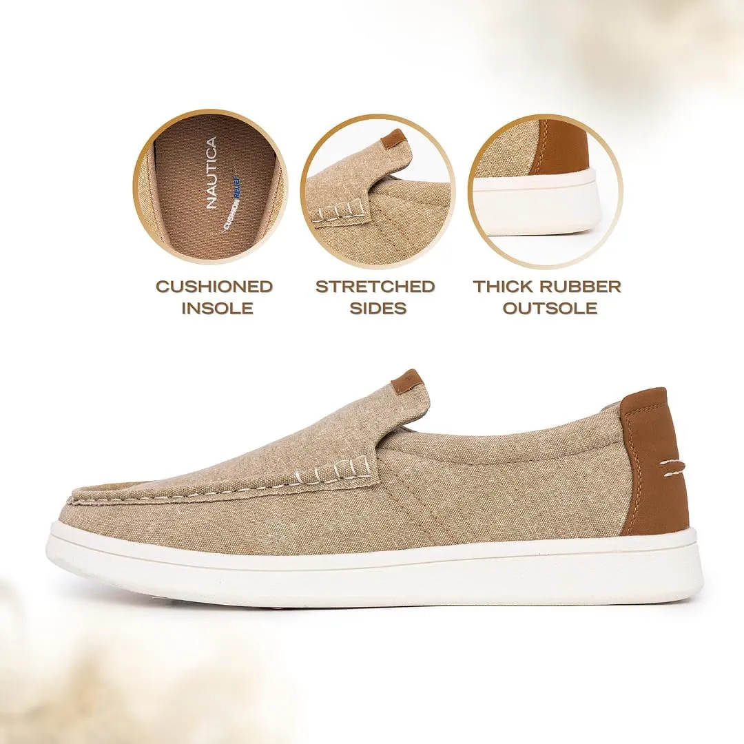 Nautica Men's Slip-On Loafers Casual Moc Toe Sneakers Boat Shoes Slipper for Men  Lightweight & Comfortable - Derwin