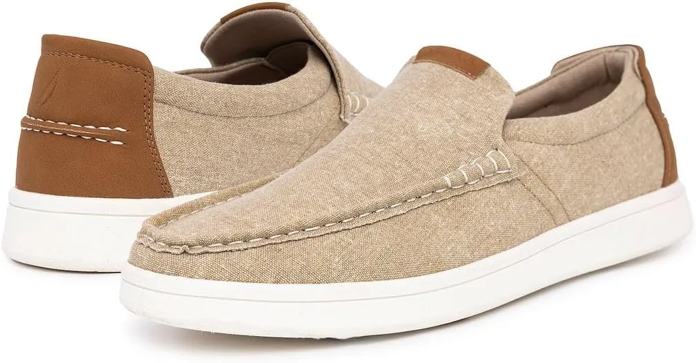 Nautica Men's Slip-On Loafers Casual Moc Toe Sneakers Boat Shoes Slipper for Men  Lightweight & Comfortable - Derwin