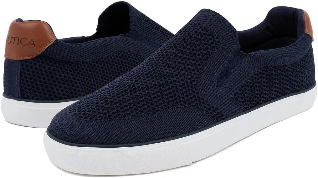 Nautica Men's Slip-On Sneakers  Breathable Knit Casual Walking Shoes, Lightweight Comfort Fashion Loafers - Kotor
