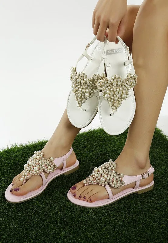 Pin Buckle Pearls Flats