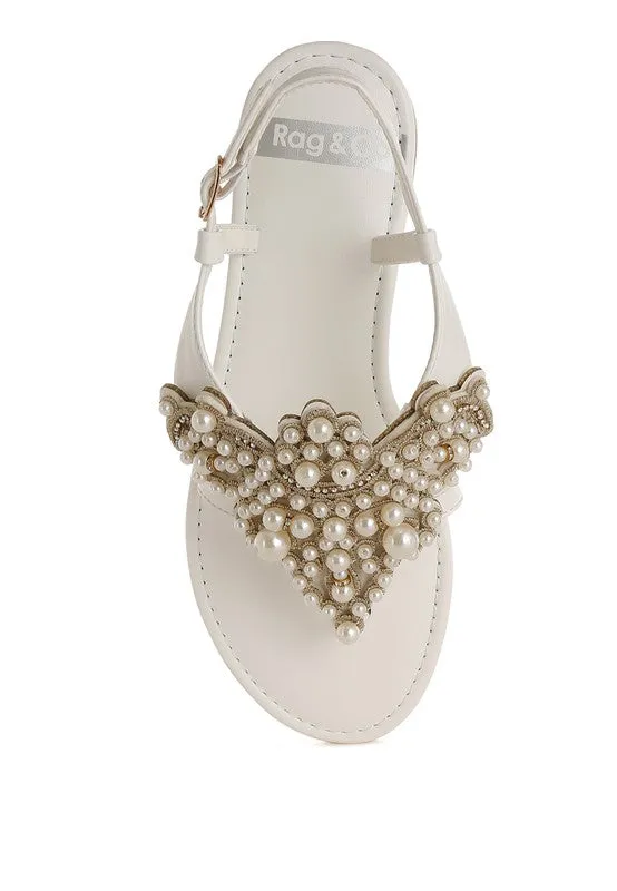 Pin Buckle Pearls Flats