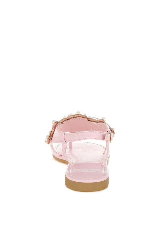 Pin Buckle Pearls Flats