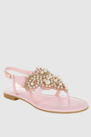 Pin Buckle Pearls Flats