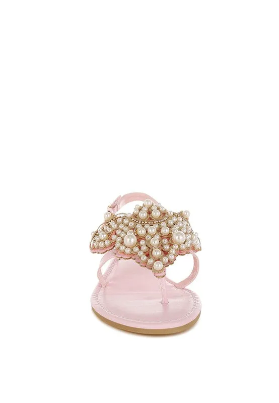 Pin Buckle Pearls Flats