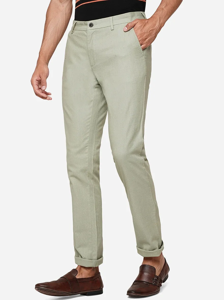 Pista Solid Uno Fit Casual Trouser | JadeBlue