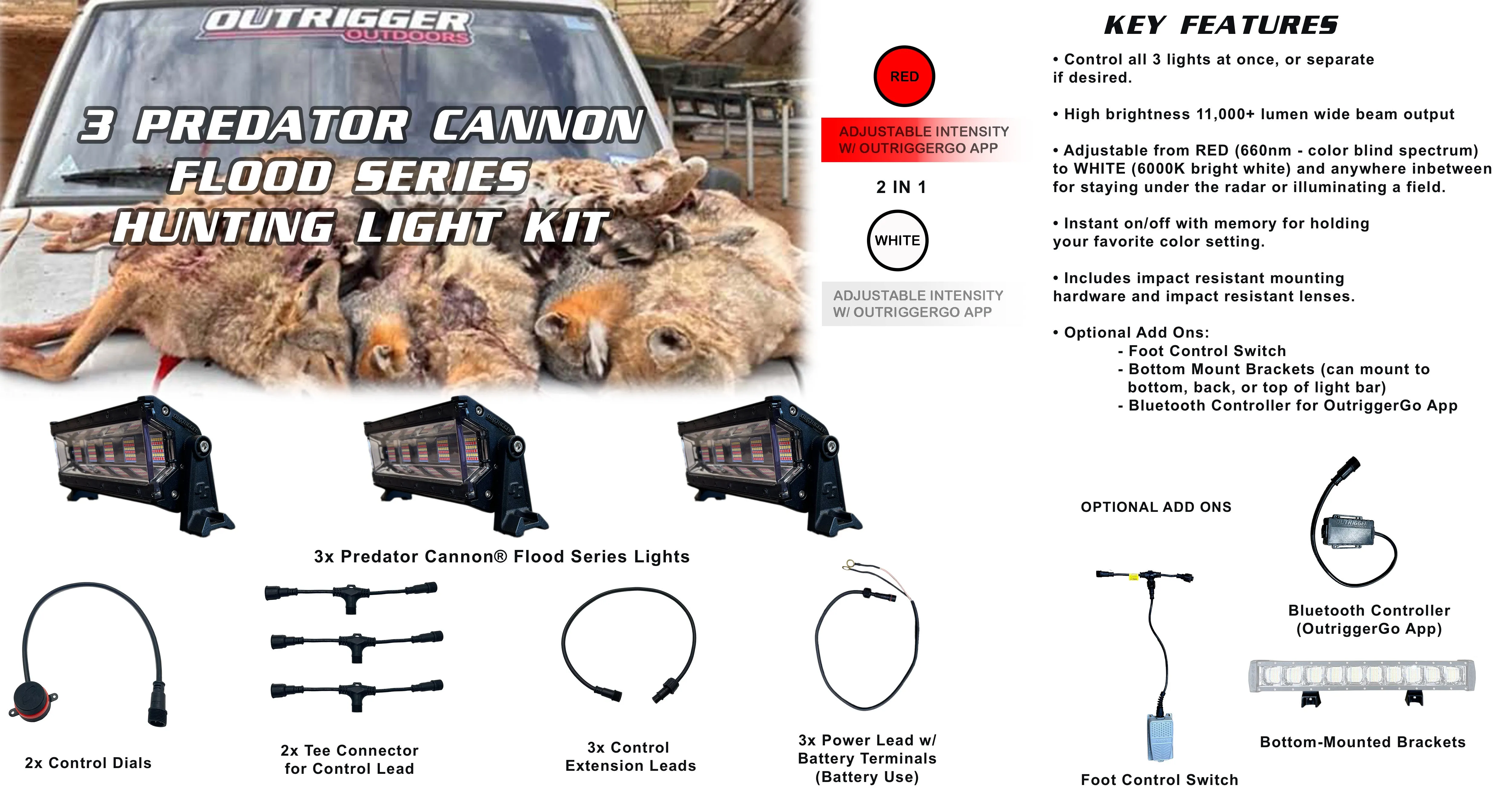 Predator Cannon® Flood Series Hunting Light Bar Kit