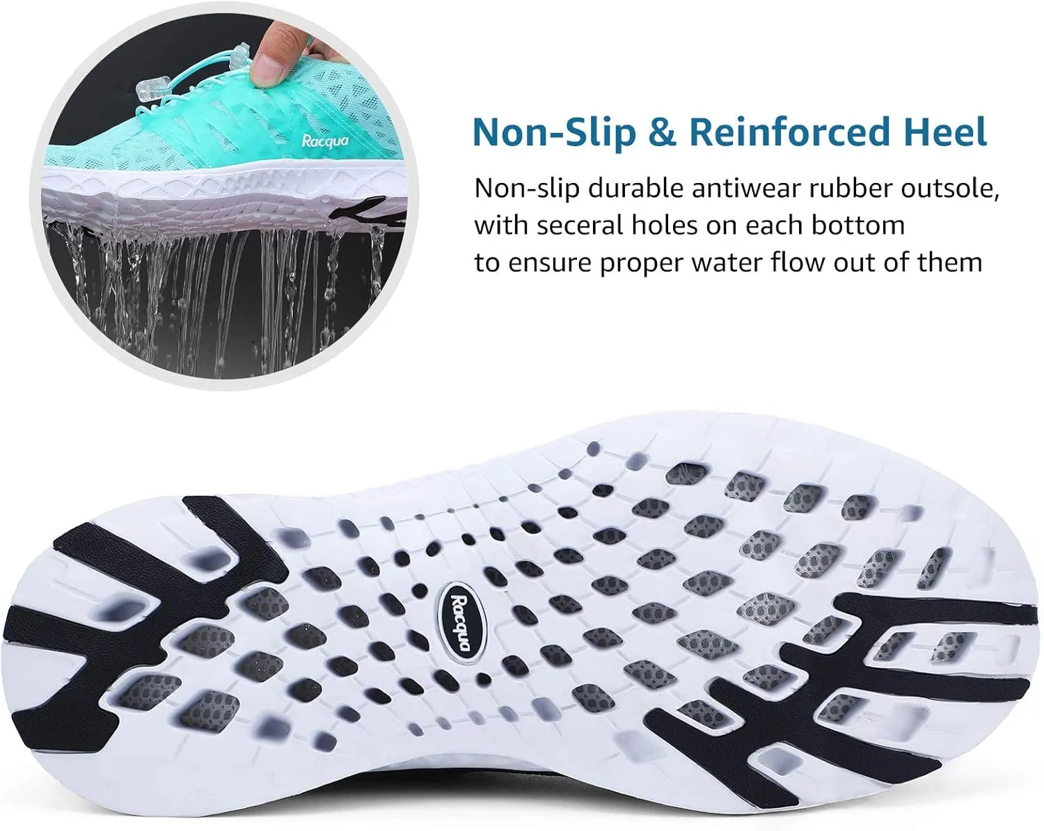Racqua Women Men Breathable Mesh Water Shoes