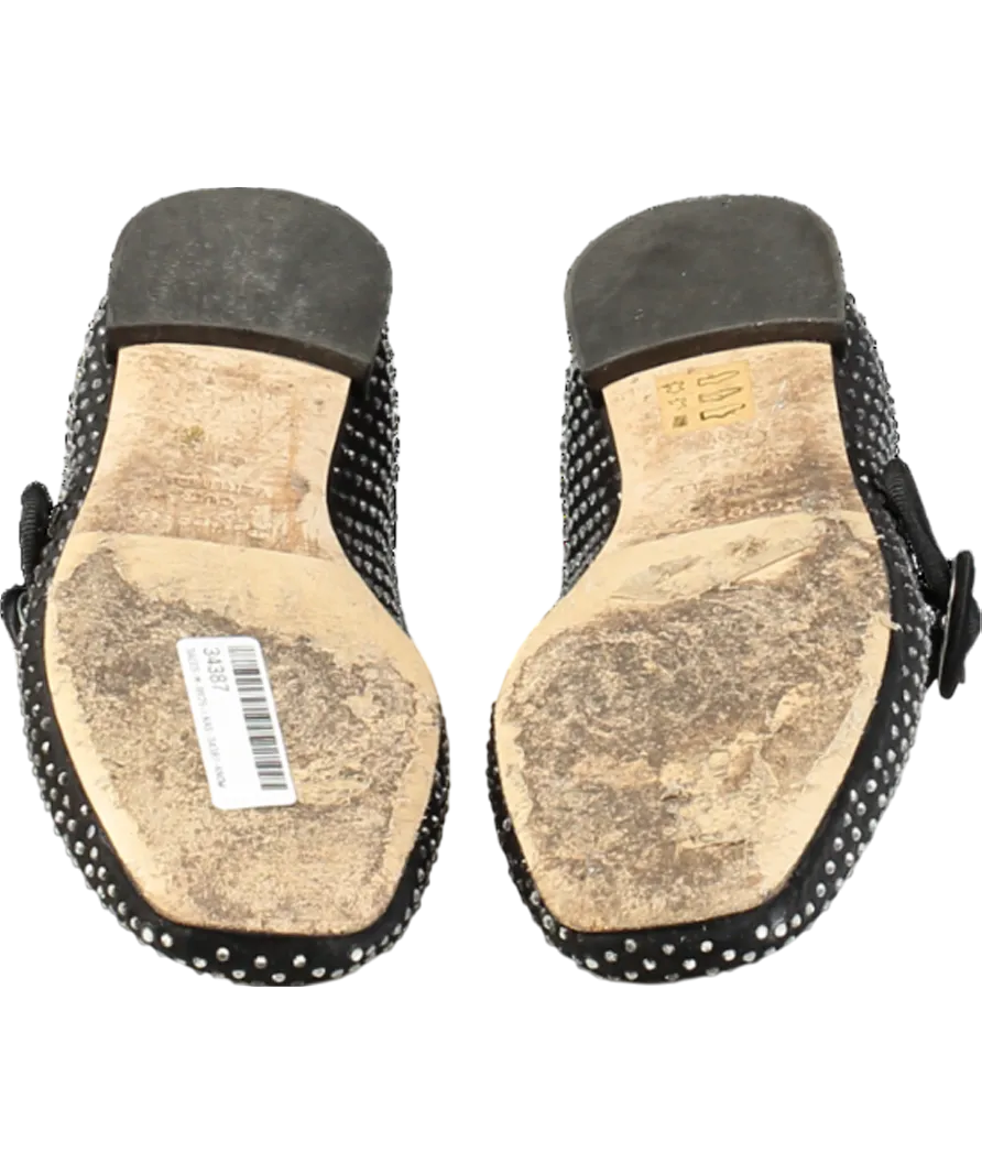 Repetto Paris Black Crystal Embellished Georgia Square-toe Mary Janes UK 5.5 EU 38.5 
