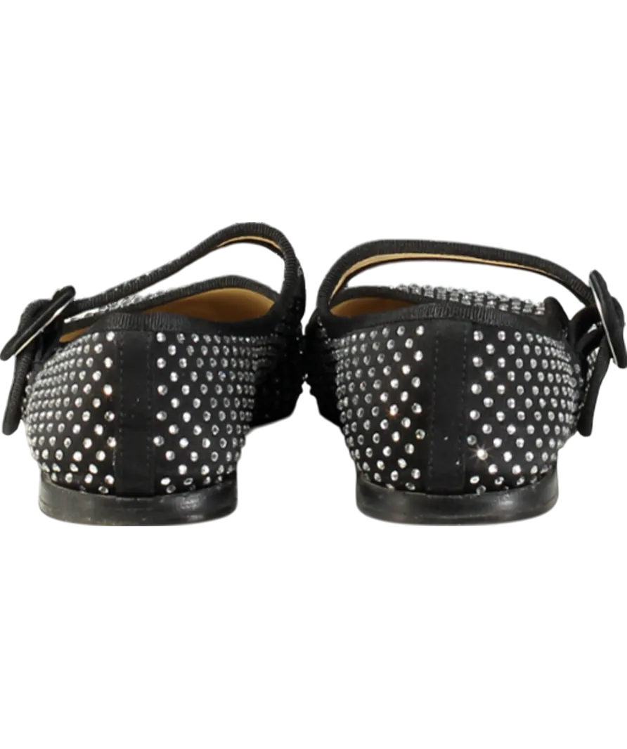 Repetto Paris Black Crystal Embellished Georgia Square-toe Mary Janes UK 5.5 EU 38.5 