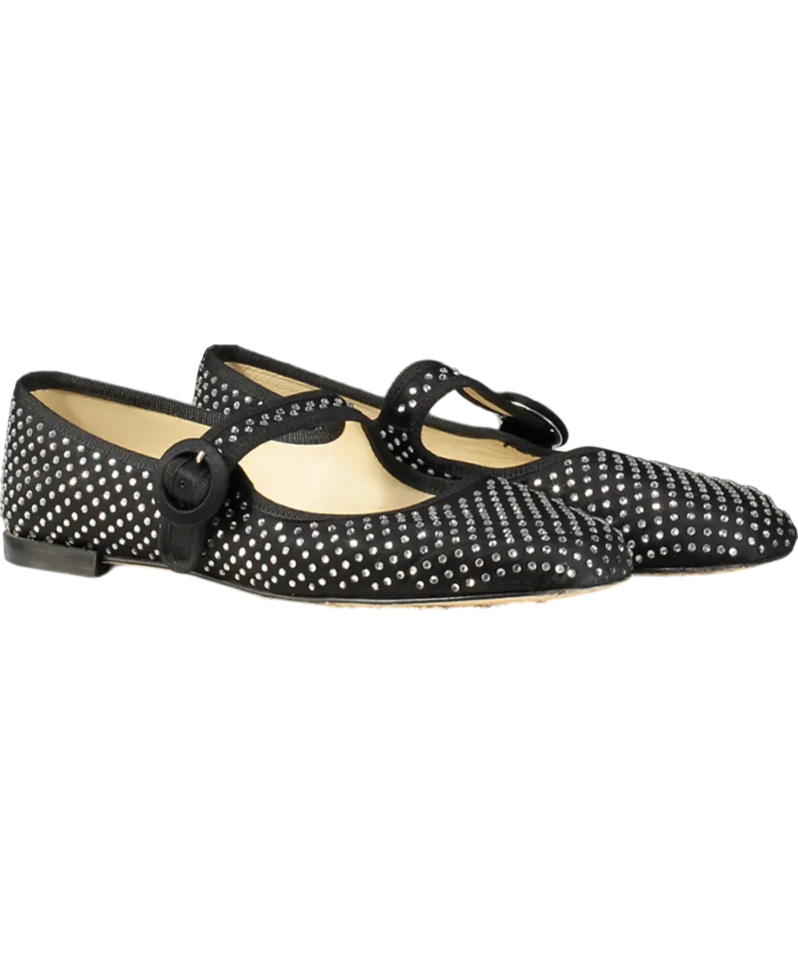 Repetto Paris Black Crystal Embellished Georgia Square-toe Mary Janes UK 5.5 EU 38.5 