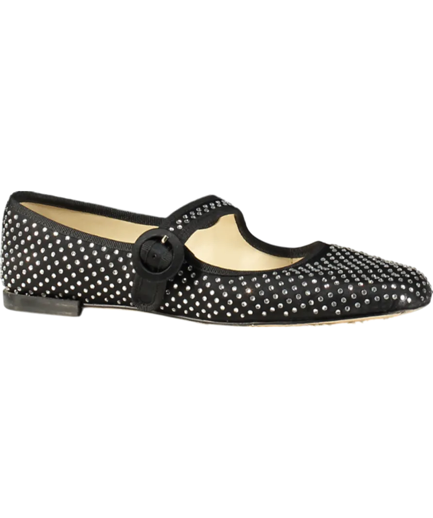 Repetto Paris Black Crystal Embellished Georgia Square-toe Mary Janes UK 5.5 EU 38.5 